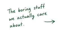 The boring stuff we actually care about.